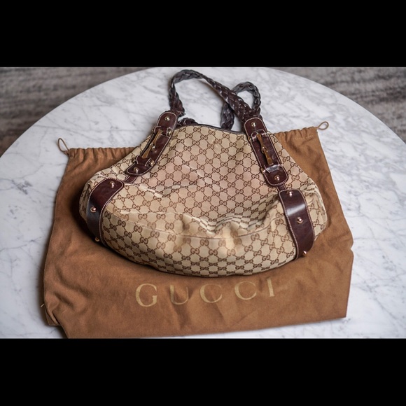 Gucci Monogram Canvas & Brown Leather Pelham Bag - Picture 3 of 8